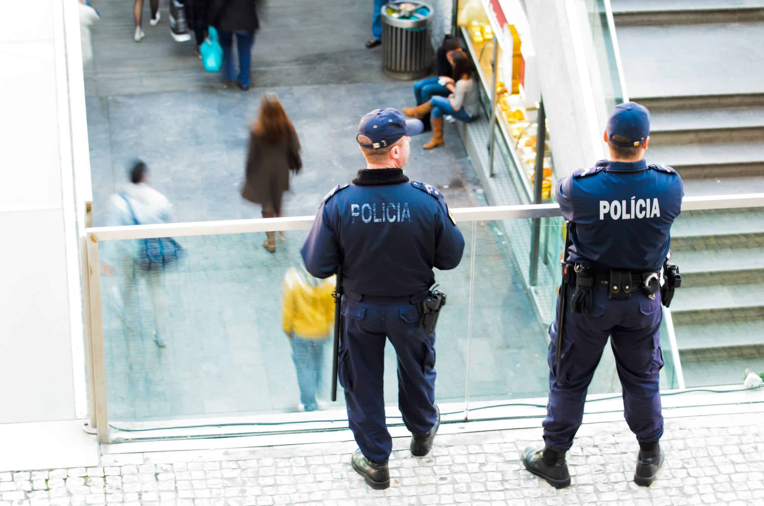 Lisbon,,Portugal,-,December,5,,2013:,Two,National,Police,Watching