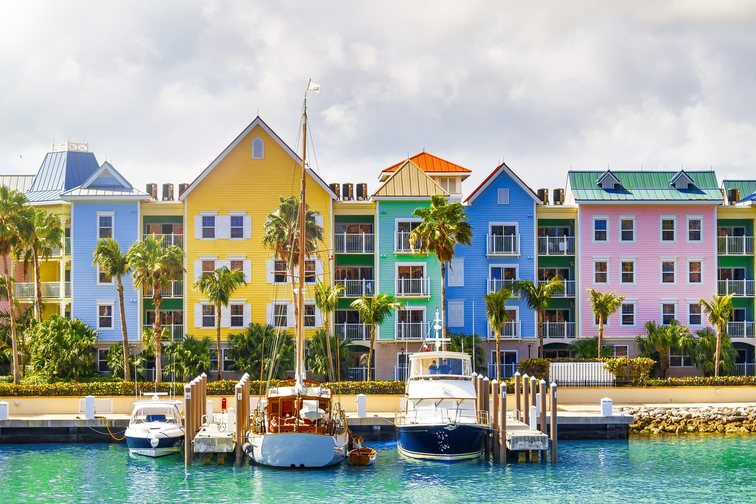 Colorful,Homes,Of,Nassau,Coastline,,Bahamas.