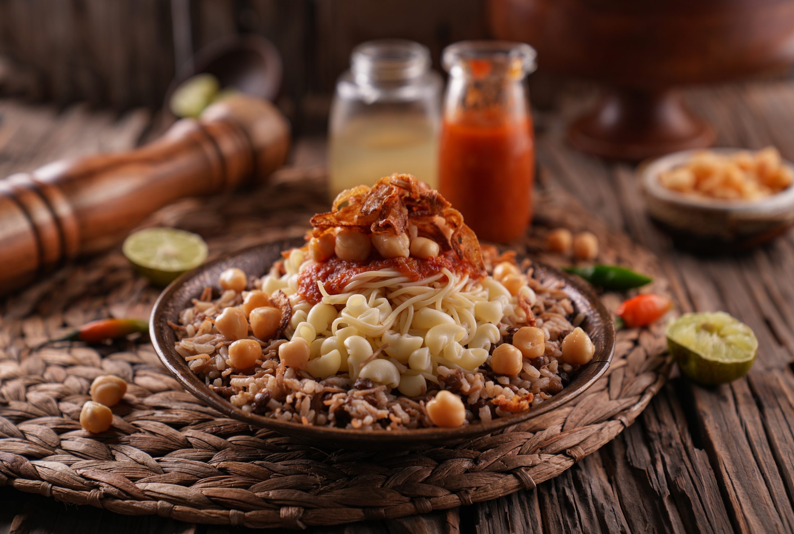 Egyptian,Koshary,Images,,Traditional,Egyptian,Food,,Delicious,Koshary,Or,Kushari