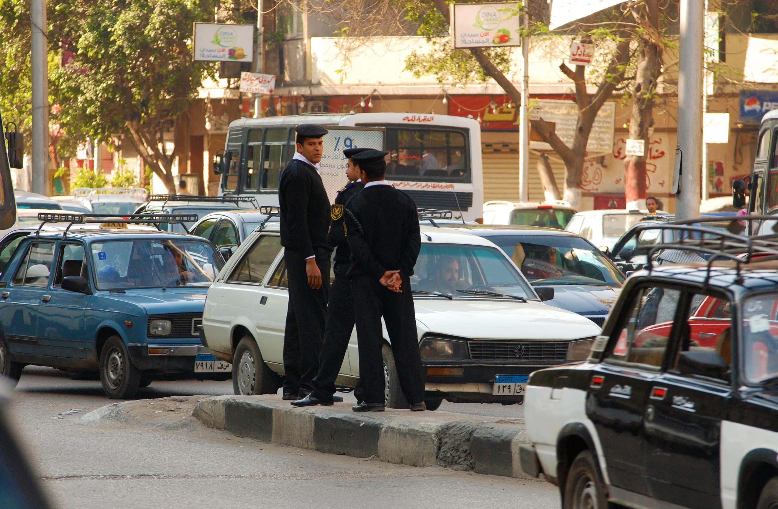 Traffic,Policeman,Watching,A,Traffic,Jam,On,A,Street,In