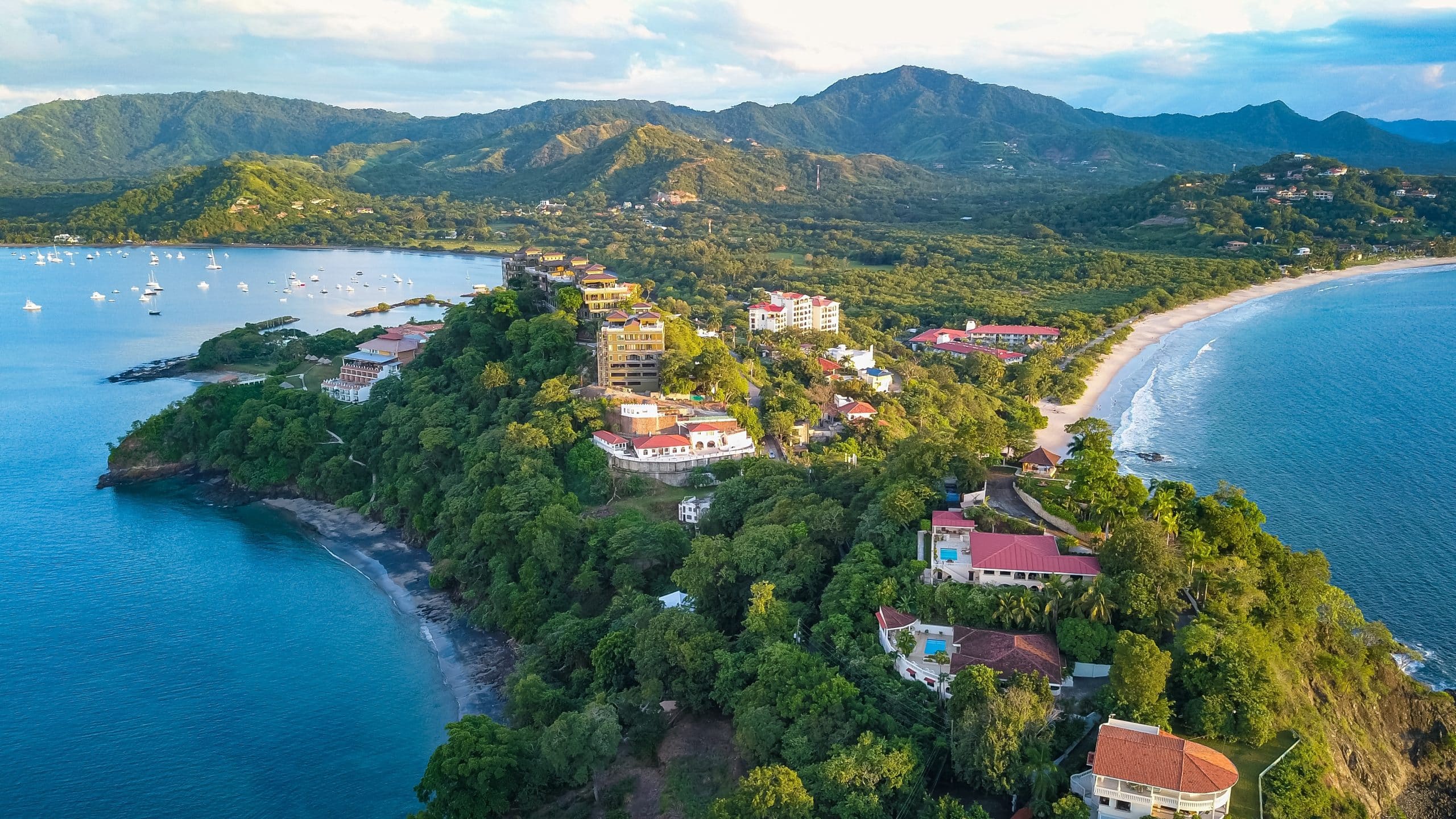 Playa,Flamingo,,Guanacaste,,Costa,Rica,-,Aerial,Drone,Shot,Of