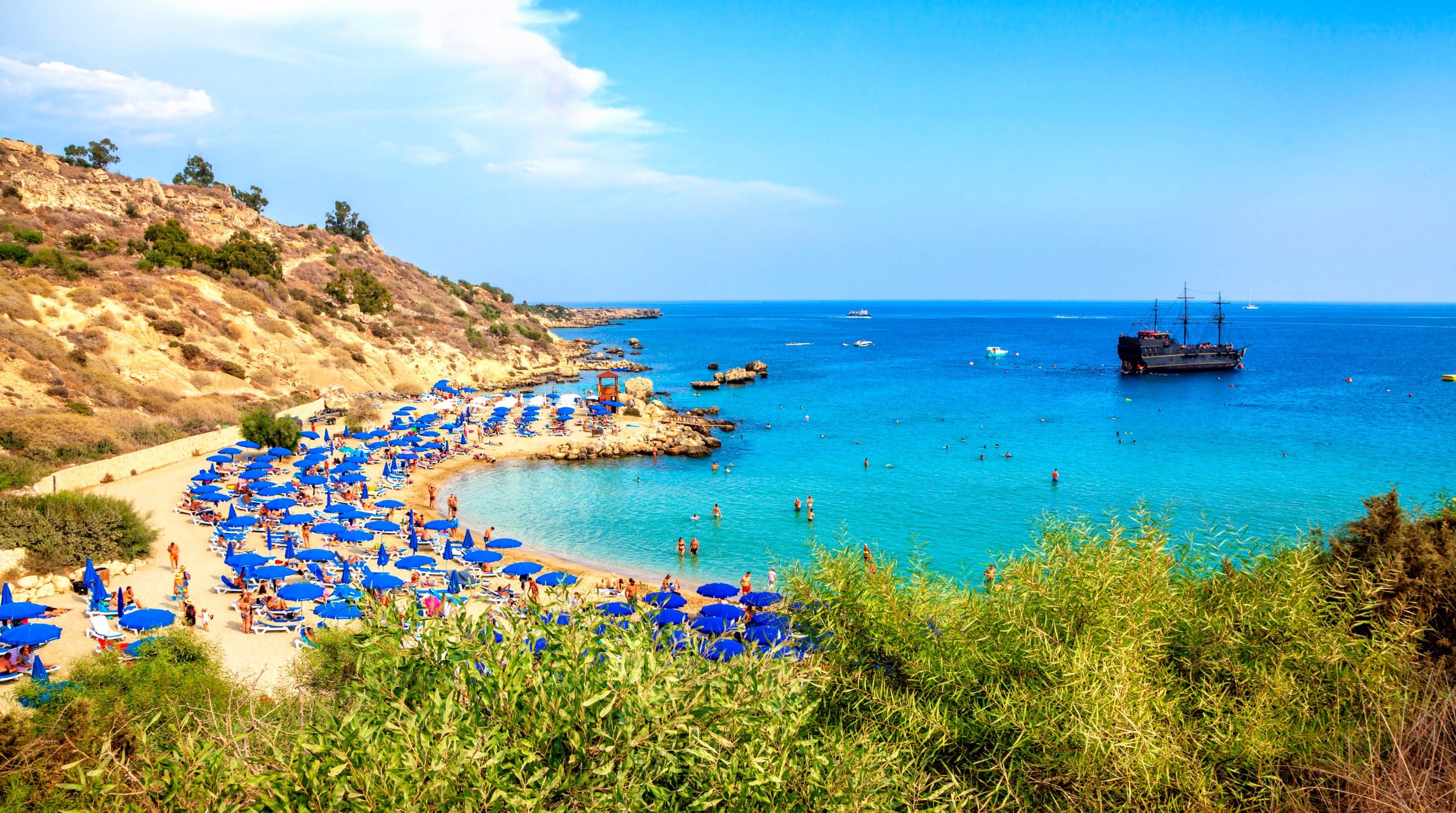 Konnos,Beach,Of,Cyprus,Island.,Cape,Greko,Natural,Park.,Beautiful