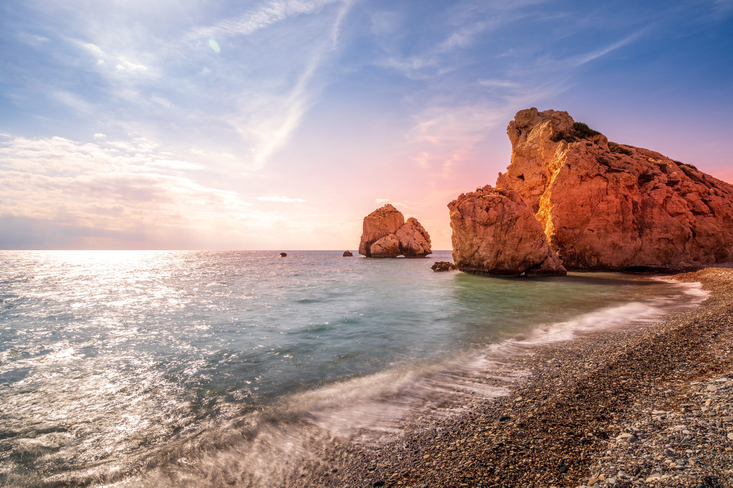 Longtime,Exposure,Aphrodite's,Rock,In,Cyprus,Greece