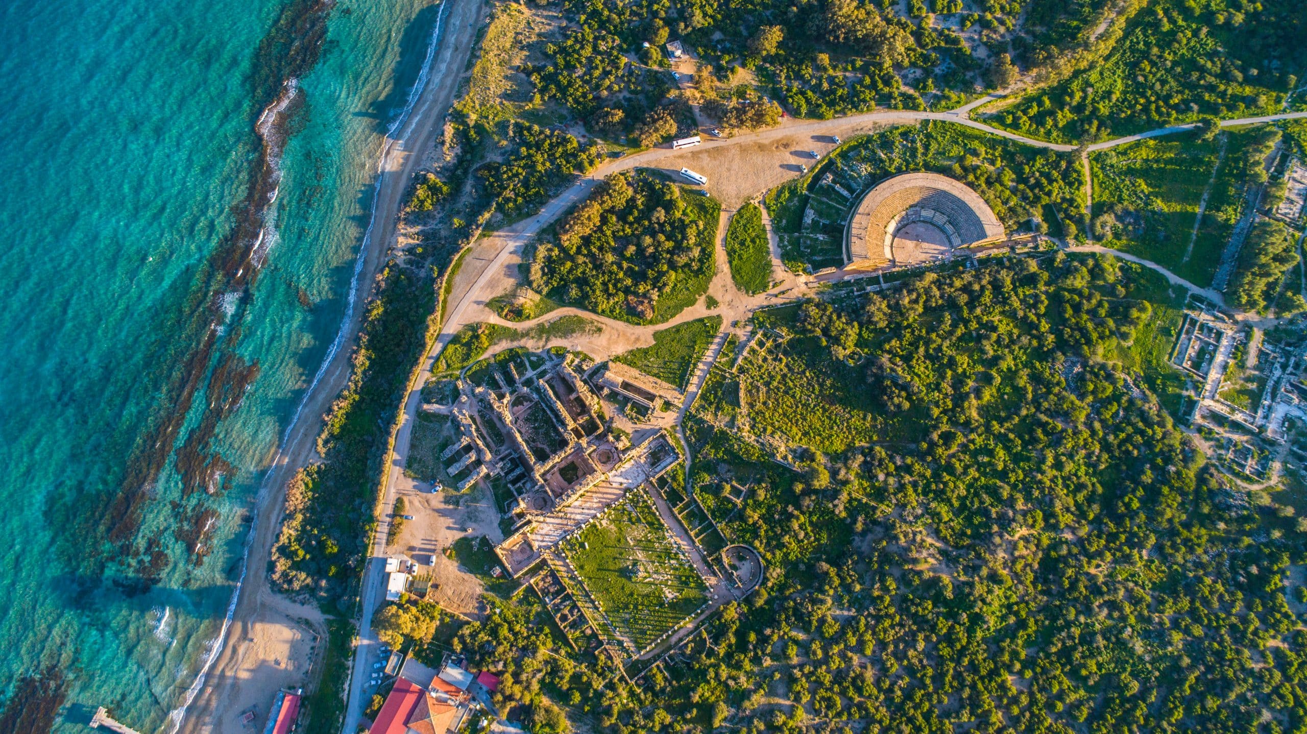 Aerial,View,Of,Famagusta,Ruins,In,Salamis,(salamis,Harabeleri),,Northern