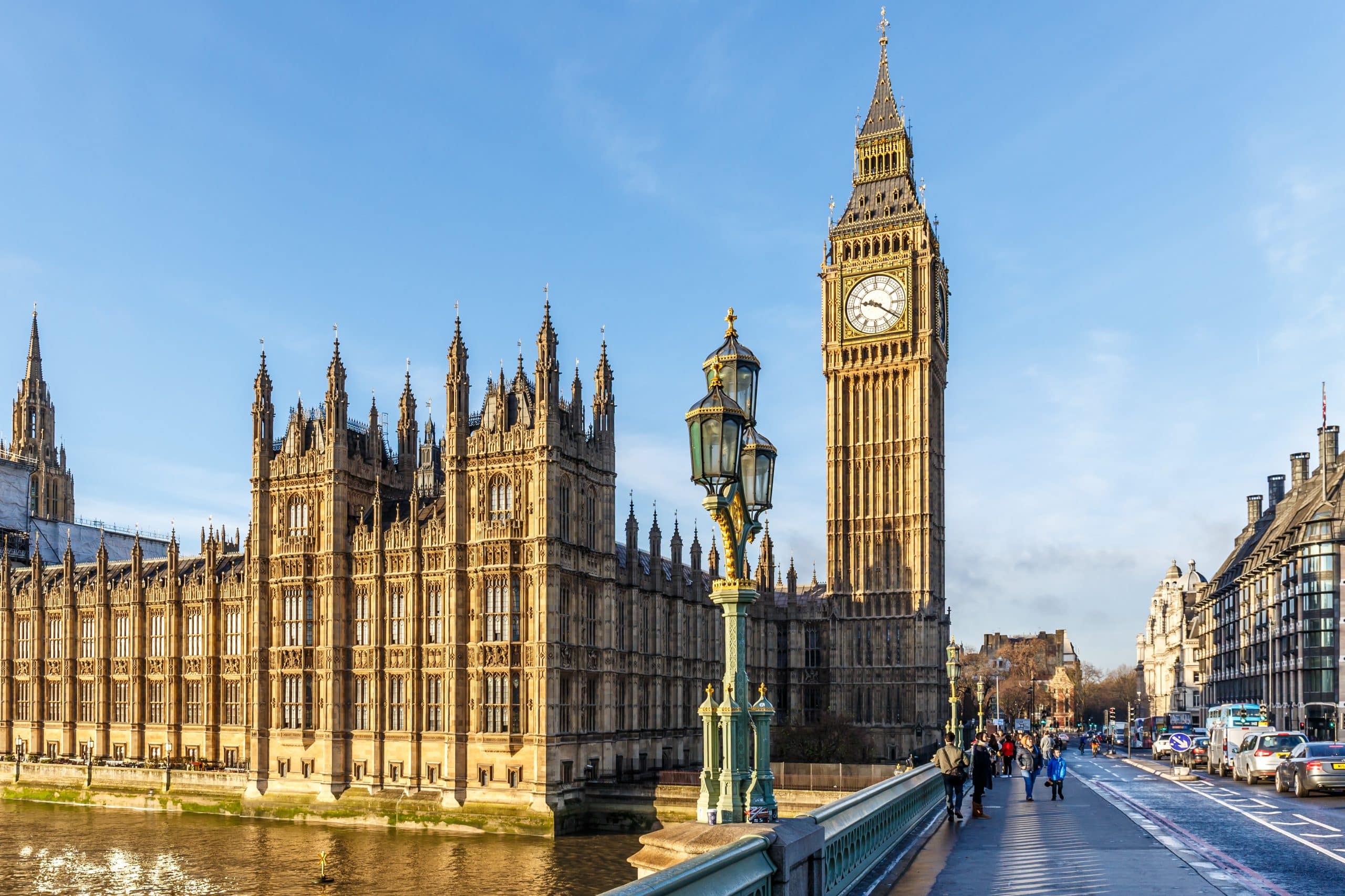 Big,Ben,Clock,Tower,In,Winter,Sunny,Morning,,London